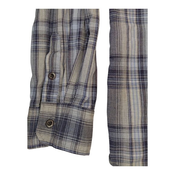 Men's Plaid Shirt - Blue and White - Picture 4 of 8